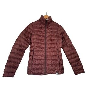 REI Co Op Womens Down Insulated Puffer Jacket Burgundy Size XS Lightweight
